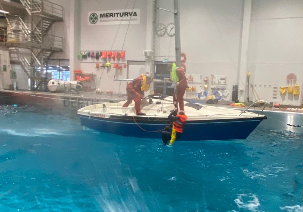 Sailor's rescue training course at Meriturva, Finland.
